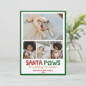 Santa Paws Hond Foto Feestdagenkaart (Staand voorkant)