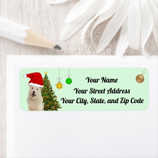Santa Paws - Husky Dog Kerstadres Etiket (Insitu)
