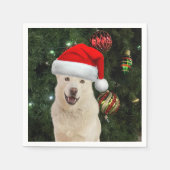 Santa Paws - Husky Dog Kerstmis Napkins Servet (Voorkant)