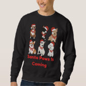 Santa Paws Is Coming | Cute Dog Christmas Design Trui (Voorkant)
