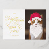 Santa Paws is een Comin to Town Fun Pet Photo Sant Folie Feestdagenkaart (Voorkant)