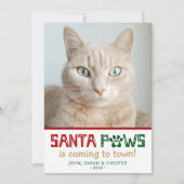 Santa Paws Kattenfoto Feestdagenkaart (Voorkant)