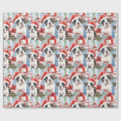 Santa Paws Kerst Wrap Frenchie Edition Cadeaupapier (Vlak)
