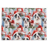 Santa Paws Kerst Wrap Frenchie Edition Groot Cadeauzakje (Achterkant)