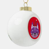 Santa Paws Kerstbal! Keramische Bal Ornament (Links)