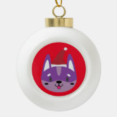 Santa Paws Kerstbal! Keramische Bal Ornament (Voorkant)