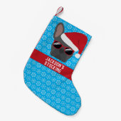 Santa Paws Kerstblauw Kleine Kerstsok (Voorkant (Hangend))