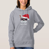 Santa Paws Kerstblauw Merle Hoodie (Voorkant)