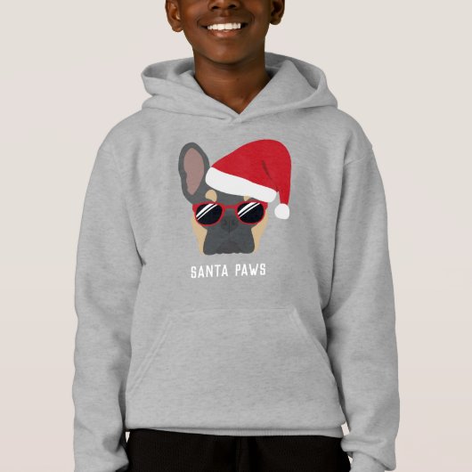 Santa Paws kerstblauw Tan French Bulldog (Voorkant)