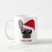Santa Paws kerstblauw Tan French Bulldog Koffiemok (Links)