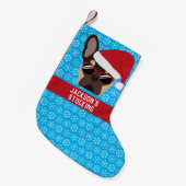 Santa Paws Kerstbruin Tan French Bulldog Kleine Kerstsok (Voorkant (Hangend))