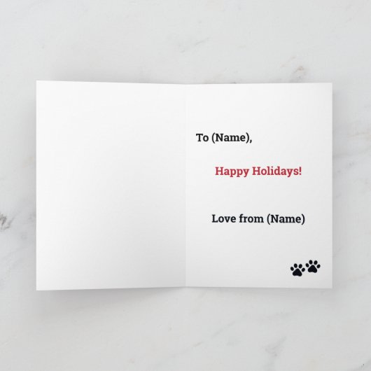 Santa Paws Kerstbruin Tan Kaart (Binnen)