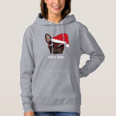 Santa Paws Kerstbruine Franse bullehond Hoodie (Voorkant)