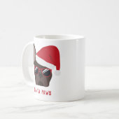 Santa Paws Kerstbruine Franse bullehond Koffiemok (Voorkant links)