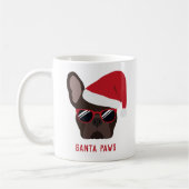 Santa Paws Kerstbruine Franse bullehond Koffiemok (Links)