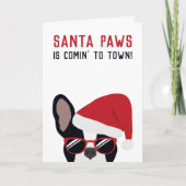 Santa Paws-kerstbullehond Kaart (Voorkant)