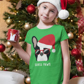 Santa Paws-kerstbullehond T-shirt