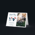 Santa Paws | Kerstfoto voor huisdieren Feestdagen Kaart<br><div class="desc">Vakantiefootkaart voor dierenliefhebbers en eigenaars. Vervang de foto van de sjabloon met uw favoriete afbeelding van uw pooch en/of kat! Naast de foto staat in de tekst: "De kerstman komt naar de stad." En dan: "Vrolijk kerstfeest van onze verpakking naar je verpakking." Er is ook een schattige illustratie van een...</div>
