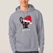 Santa Paws Kerstmis Black Tan French Bulldog Hoodie (Voorkant)