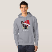 Santa Paws Kerstmis Black Tan French Bulldog Hoodie (Voorkant volledig)