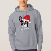 Santa Paws Kerstmis Franse Bulldog Hoodie (Voorkant)