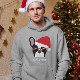 Santa Paws Kerstmis Franse Bulldog Hoodie