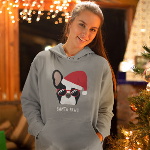 Santa Paws Kerstmis Franse Bulldog Hoodie