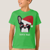 Santa Paws Kerstmis Franse Bulldog T-shirt (Voorkant)