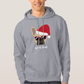 Santa Paws Kerstmis Light Fawn Bulldog Hoodie (Voorkant)