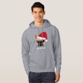 Santa Paws Kerstmis Light Fawn Bulldog Hoodie (Voorkant volledig)