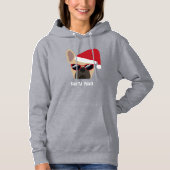 Santa Paws Kerstmis Light Fawn Bulldog Hoodie (Voorkant)