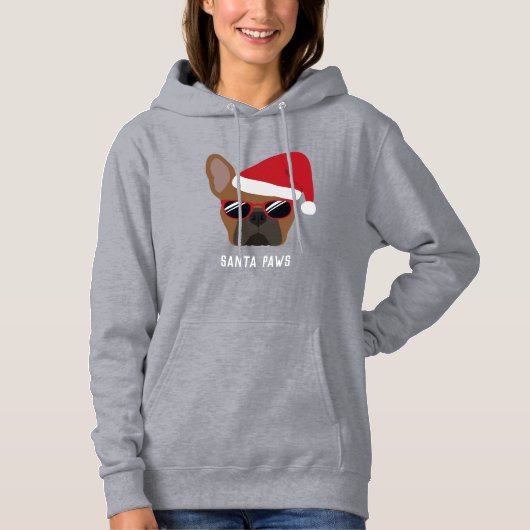 Santa Paws Kerstrode hond Hoodie (Voorkant)
