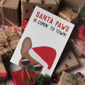 Santa Paws Kerstrode hond Kaart