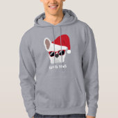 Santa Paws Kerstwitte bullehond Hoodie (Voorkant)