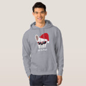 Santa Paws Kerstwitte bullehond Hoodie (Voorkant volledig)