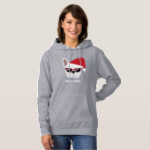 Santa Paws Kerstwitte bullehond Hoodie (Voorkant volledig)