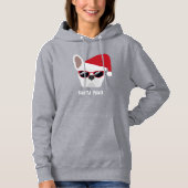 Santa Paws Kerstwitte bullehond Hoodie (Voorkant)