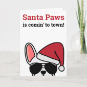 Santa Paws kerstwitte Kaart (Voorkant)
