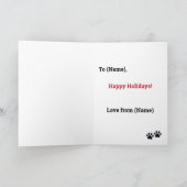 Santa Paws kerstwitte Kaart (Binnen)