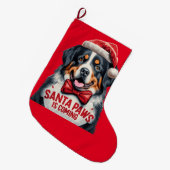 Santa Paws komt aan Berner Berg Kerstmis Grote Kerstsok (Voorkant (Hangend))