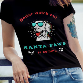 Santa Paws komt aan Vintage Kerstmis T-shirt
