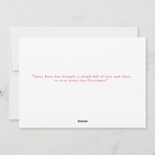 Santa Paws komt naar de stad! Grappige hond foto Feestdagenkaart (Achterkant)