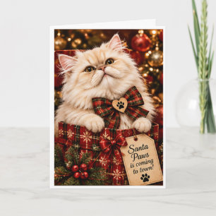 Santa Paws Komt naar de Stad Persoonlijke Perzisch Feestdagen Kaart