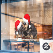 Santa Paws Komt naar de Stad Schattige Rottweiler  Raamsticker (Cafe Raam)