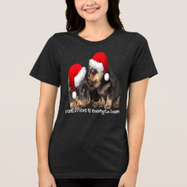 Santa Paws Komt naar de Stad Schattige Rottweiler Tri-Blend Shirt