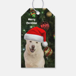 Santa Paws - Kristal de Husky Dog gepersonaliseerd Cadeaulabel