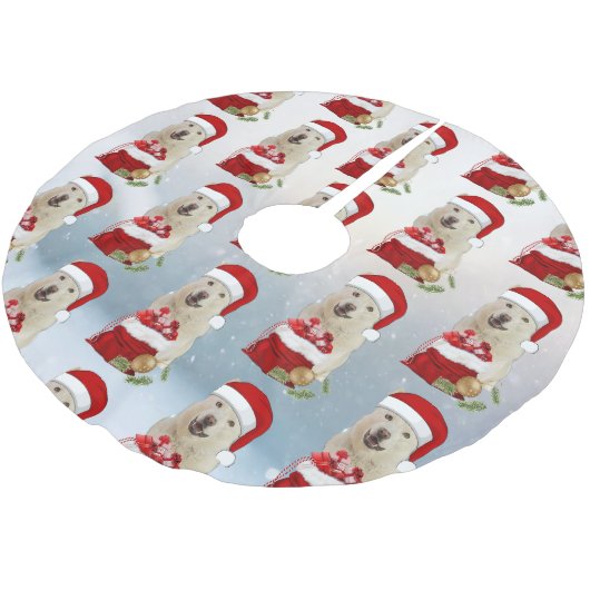 Santa Paws - Kristal de Husky Dog Kerstboom Rok (Gekanteld)