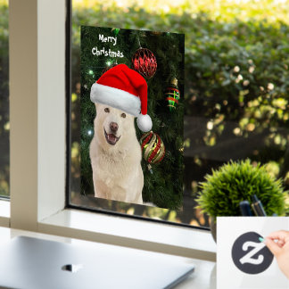 Santa Paws - Kristal the Husky Dog Kerstmis Raamsticker