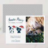 Santa Paws | Kute Pet met kerstfoto Feestdagenkaart (Voorkant / Achterkant)