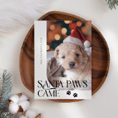 Santa Paws Kwam Hond Foto Witte Kerst Feestdagenkaart